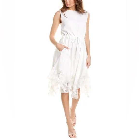 Maje white Rushane Midi Dress - Picture 1 of 14